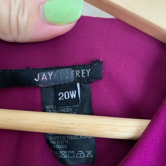 Jay Godfrey Aria Popover Jumpsuit in Purple sz 20w - Picture 4 of 5